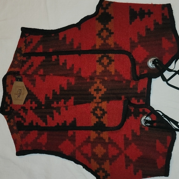 Woolrich Jackets & Blazers - Woolrich vest western wear red black southwestern 84% wool nylon sz XL